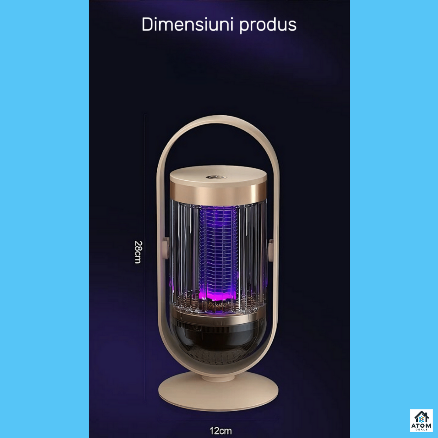 Lampa anti insecte ATOM DEALS aparat anti tantari potrivit pentru camere de pana la 60mp