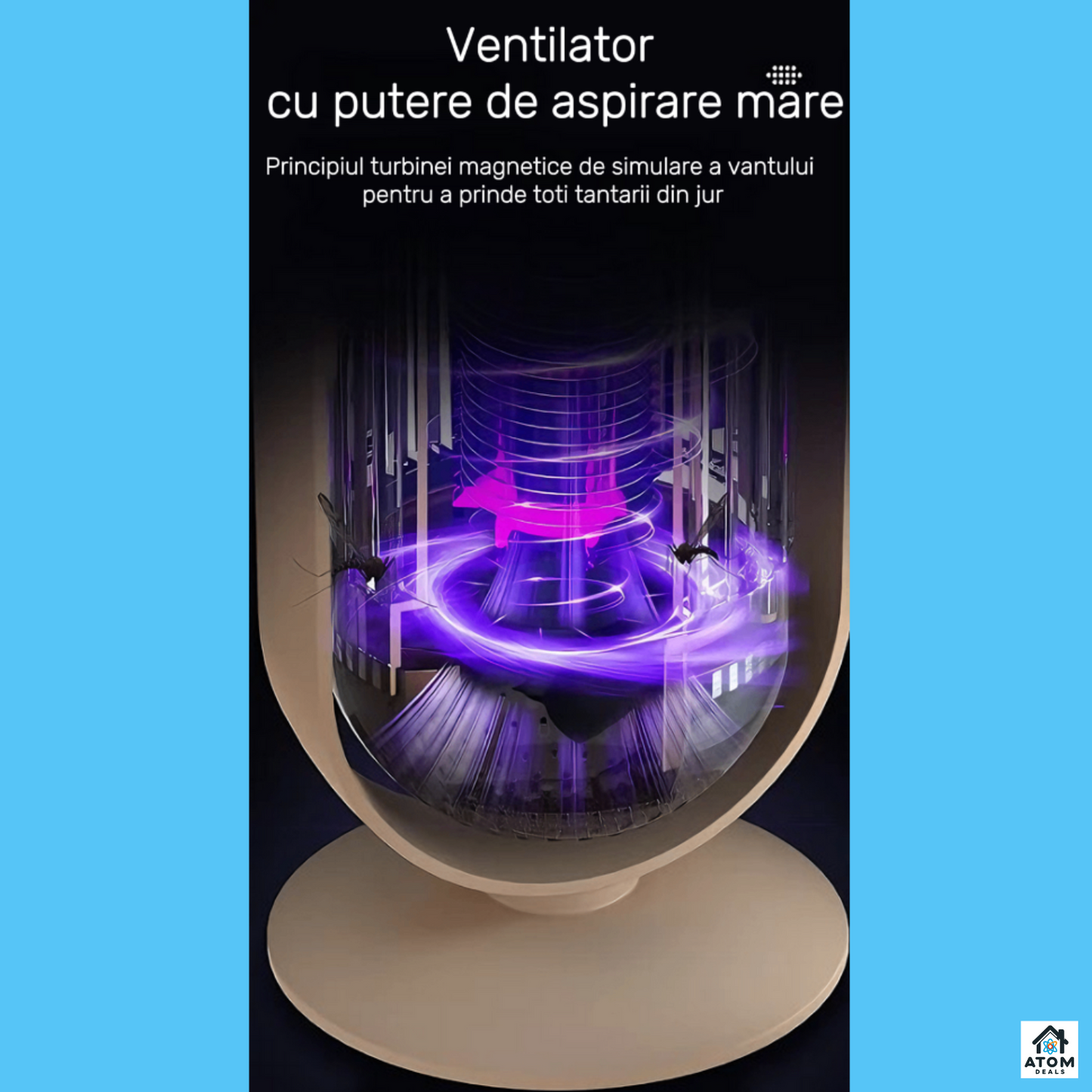 Lampa anti insecte ATOM DEALS aparat anti tantari potrivit pentru camere de pana la 60mp