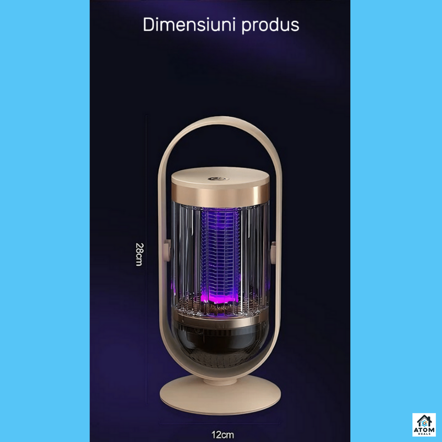 Lampa anti insecte ATOM DEALS aparat anti tantari potrivit pentru camere de pana la 60mp