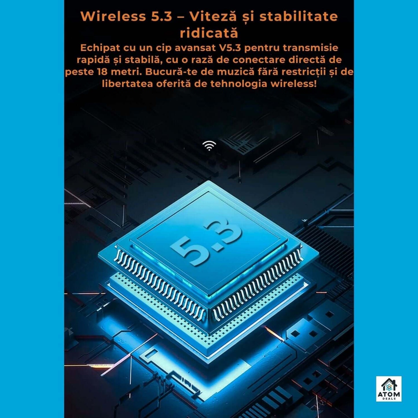 Boxa portabila ATOM Deals®, Bluetooth 5.3, sunet stereo 2x20W, bass puternic, waterproof IPX6, autonomie 20h, baterie 2x4000mAh, LED RGB, TWS, card TF, pentru petreceri, drumetii si exterior, negru