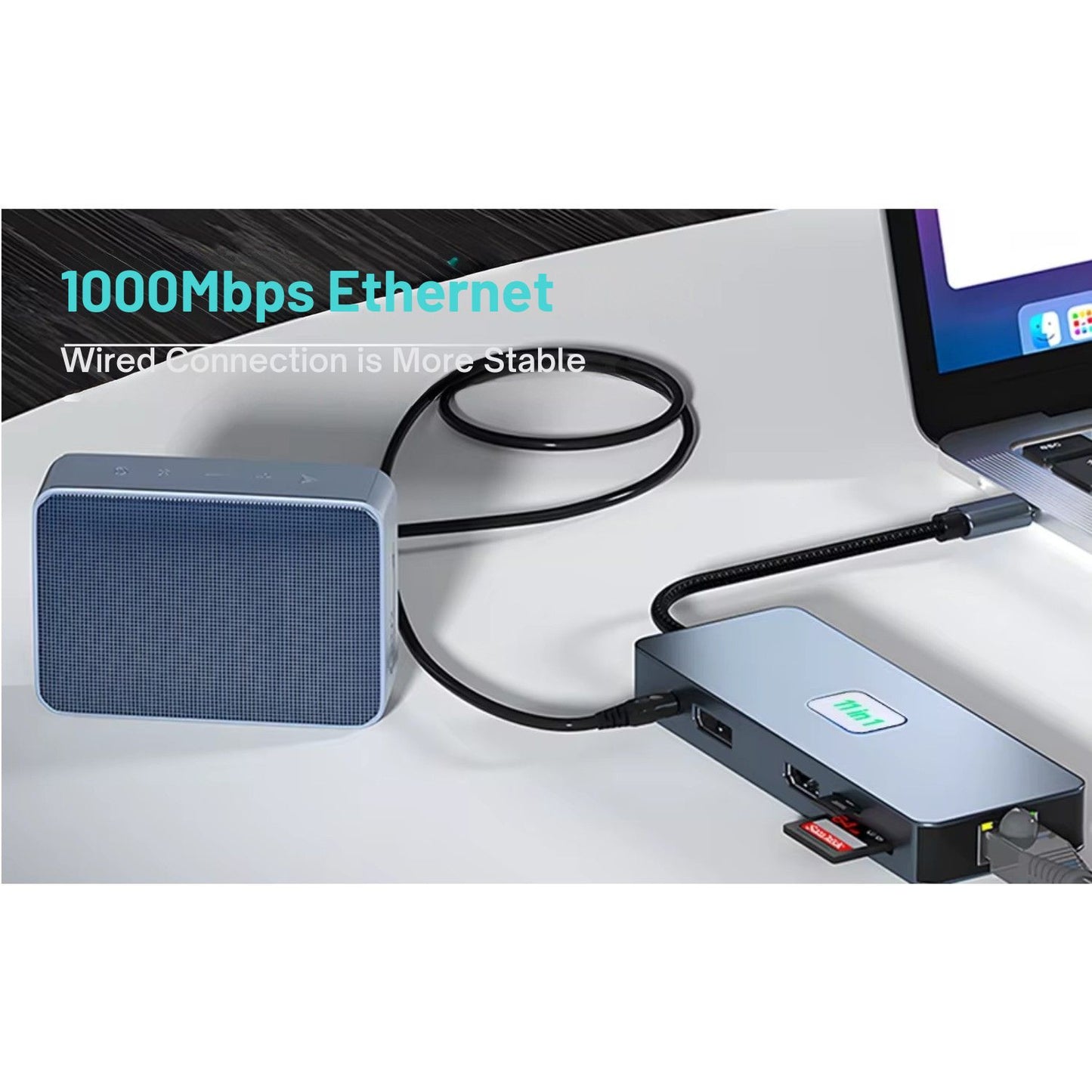 Hub USB-C 11 în 1, HDMI4K60Hz, VGA, USB3.0, PD100W, RJ45, SD TF, audio