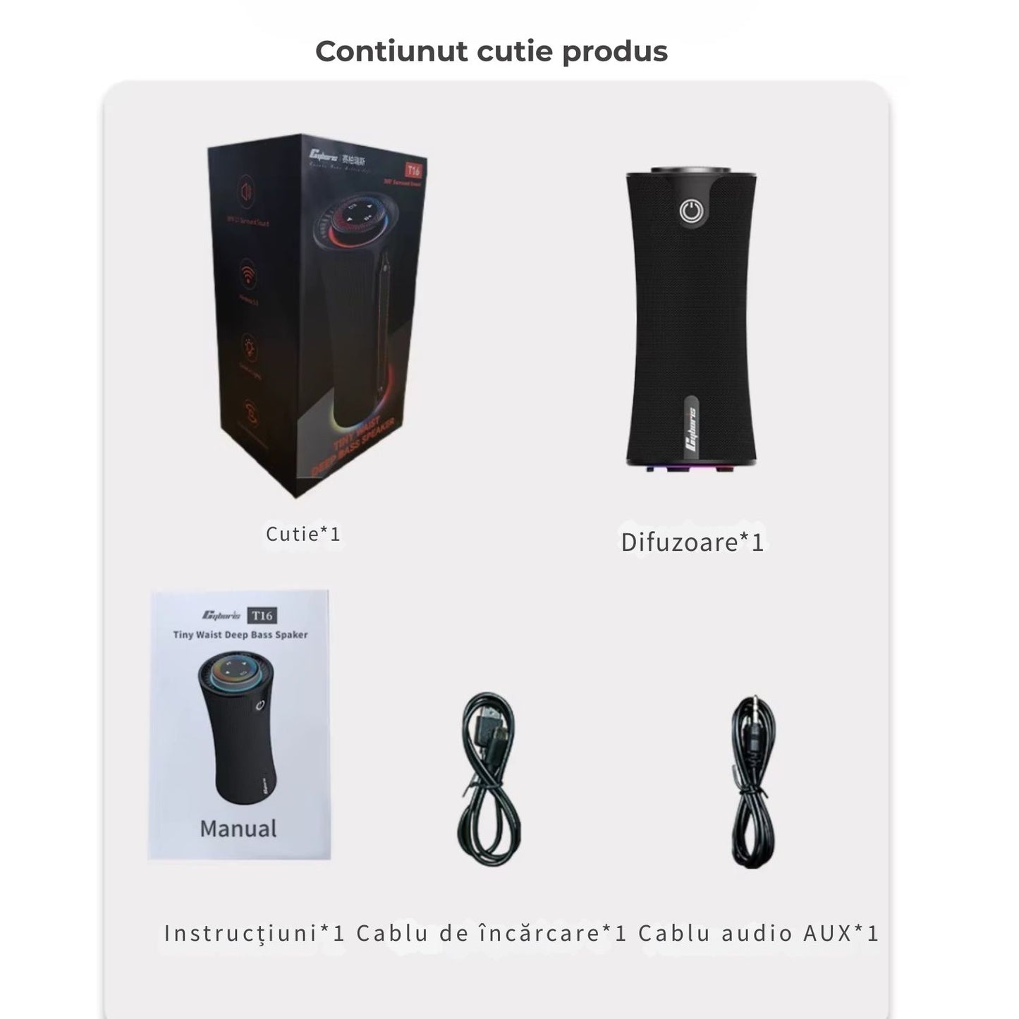 Boxă portabilă ATOM Deals®, 80W, 2.1 stereo, bass reflex, Bluetooth 5.3, LED, IPX5