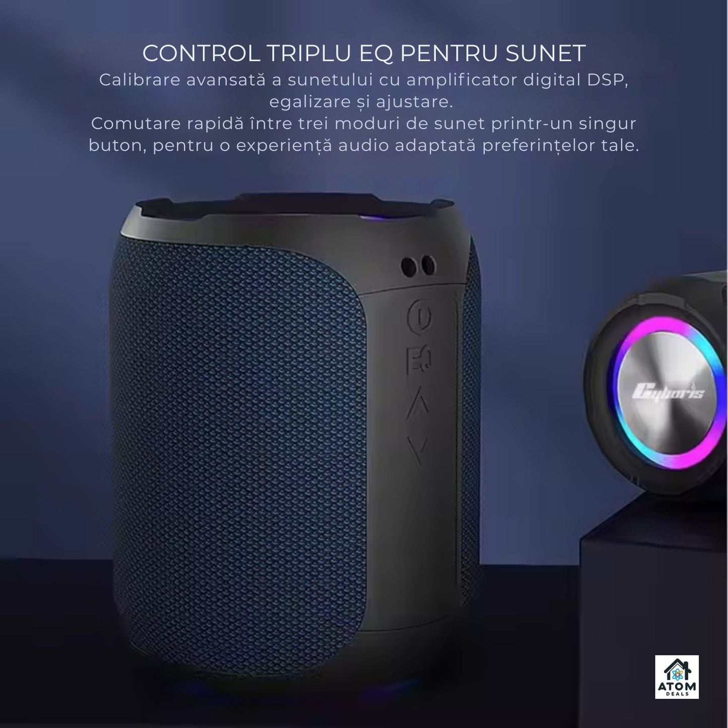 Boxa portabila 40W waterproof IPX7, Bluetooth, LED RGB, 10h
