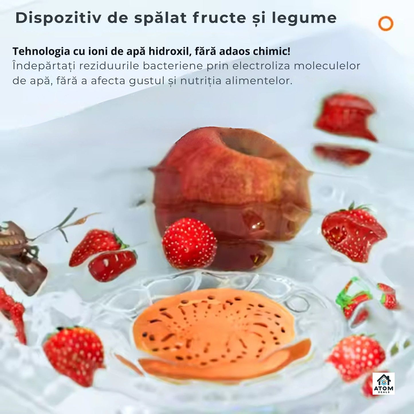Purificator alimente, ioni activi, portabil, IPX 7, încărcare wireless