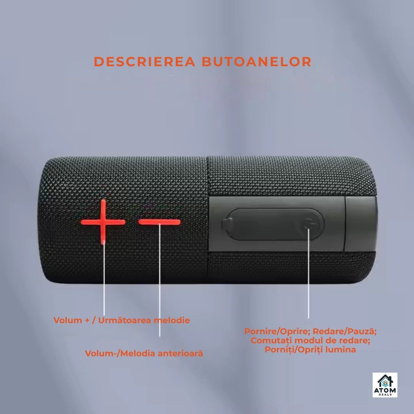 Boxa portabila 20W, waterproof IPX6, Bluetooth 5.3, 15h autonomie