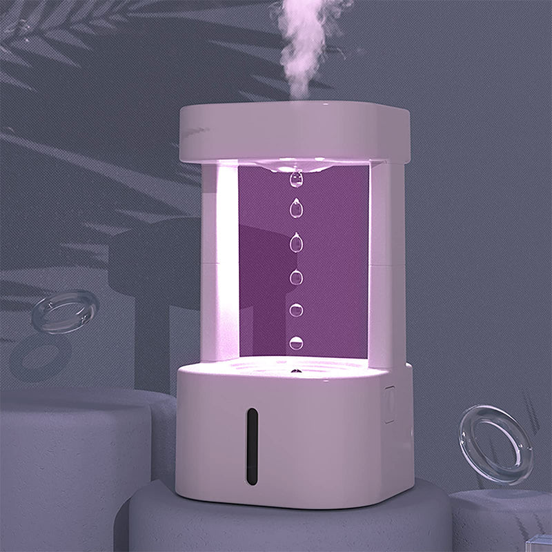 Anti-gravity water drop humidifier for quiet home & office comfort