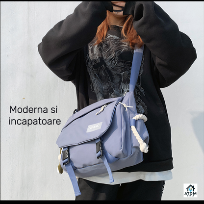 Geantă unisex Lipano – impermeabilă, 29x10x25 cm, stil coreean, buzunare multiple