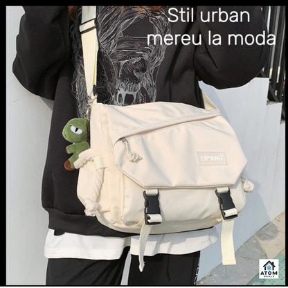 Geantă unisex Lipano – impermeabilă, 29x10x25 cm, stil coreean, buzunare multiple