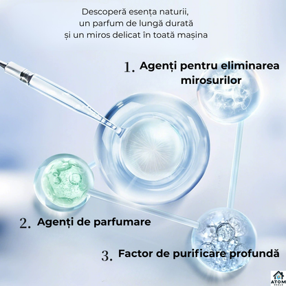 Odorizant auto premium negru, difuzor aromaterapie fara apa ATOM Deals®, reincarcabil type-C, LED ambient, super silentios, design metalic luxury 10 ml