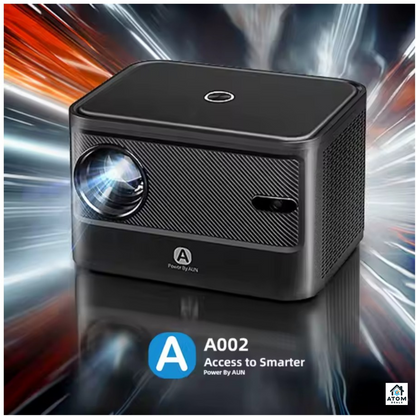 Mini proiector ATOM DEALS®️, LED HD 720P, 4200 lumeni, Android 9, portabil, sunet