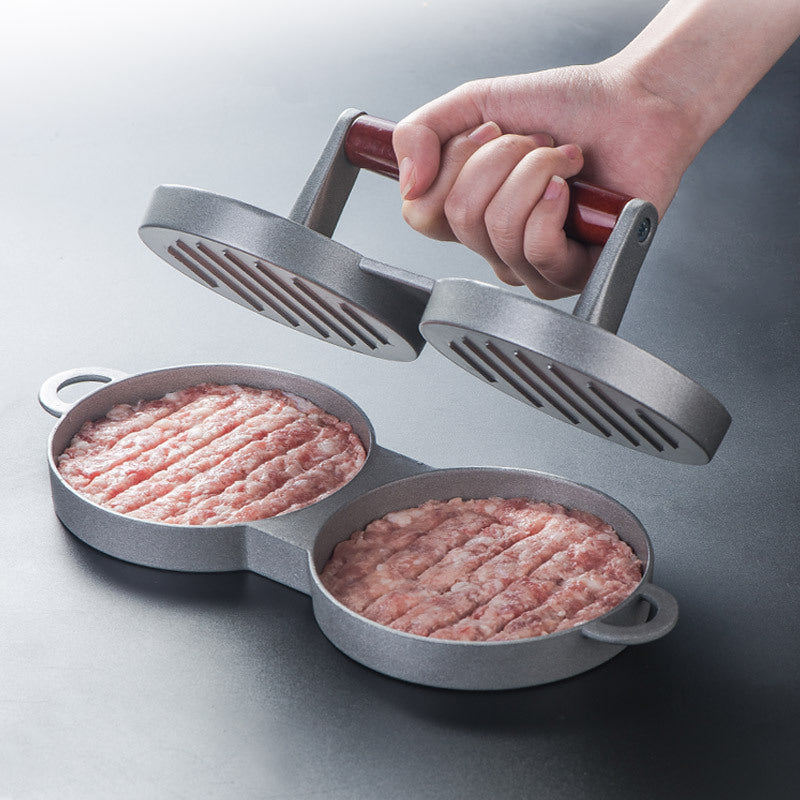 Efficient Aluminum Hamburger Press Mold: Practical Round Shape, Easy-to-Use