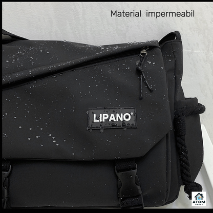 Geantă unisex Lipano – impermeabilă, 29x10x25 cm, stil coreean, buzunare multiple