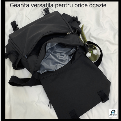 Geantă unisex Lipano – impermeabilă, 29x10x25 cm, stil coreean, buzunare multiple