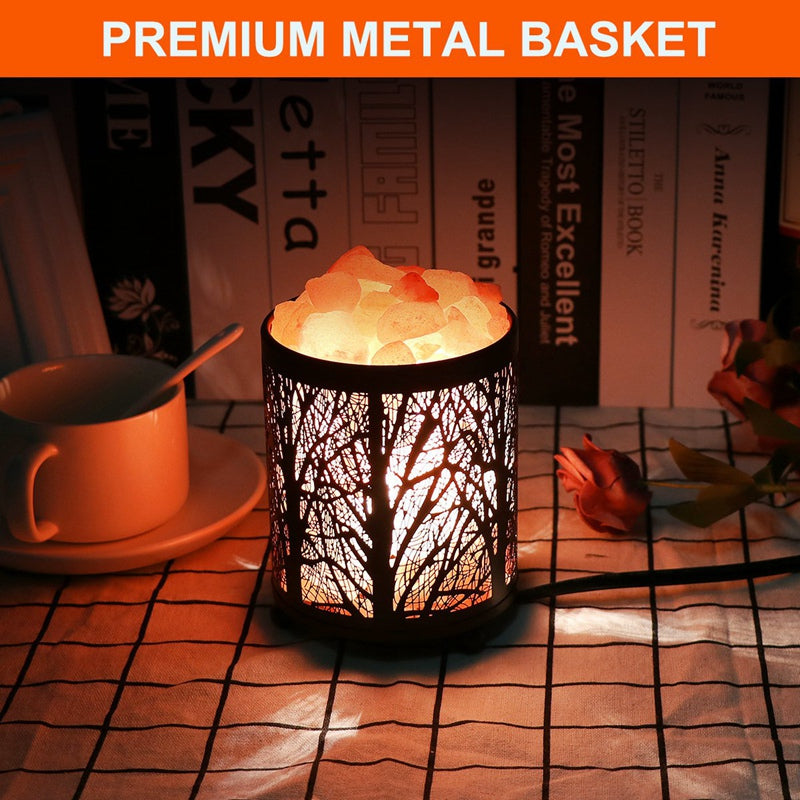 Forest Iron Night Light Crystal Salt Lamp: Illuminate with Nature's Glow