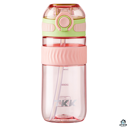 Sticla Tritan 550ml ATOM DEALS® BPA Free, pentru copii, cu capac etans, recipient apa sport, sticla reutilizabila pentru birou, sala, calatorii, design modern