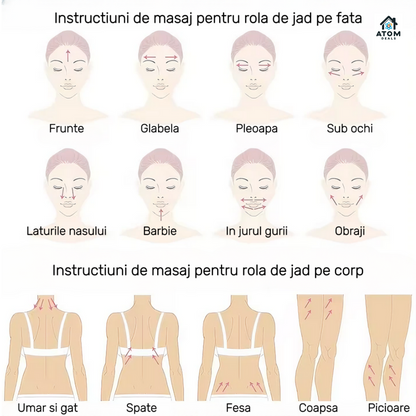Set masaj electric 6 în 1 quartz, lifting facial, 6 capete, portabil