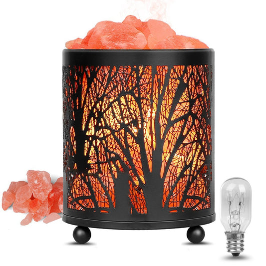 Forest Iron Night Light Crystal Salt Lamp: Illuminate with Nature's Glow