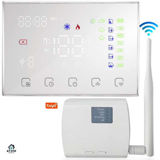 Termostat Smart ATOM DEALS®️, WiFi compatibil Smart Life/Tuya, centrale gaz, touchscreen
