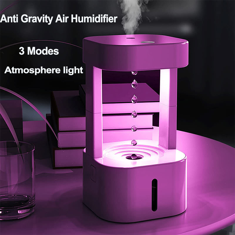 Anti-gravity water drop humidifier for quiet home & office comfort