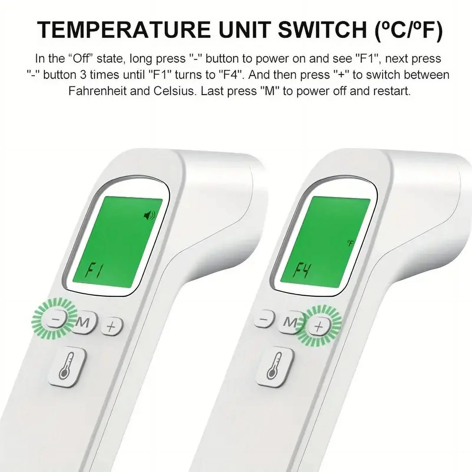 Portable No-Touch Forehead Thermometer, Digital Infrared Thermometer, Touchless Thermometer, Large LED Digits, Quiet Feedback, Easy to Switch between Fahrenheit and Celsius, Body and Surface Mode