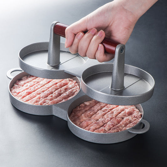 Efficient Aluminum Hamburger Press Mold: Practical Round Shape, Easy-to-Use