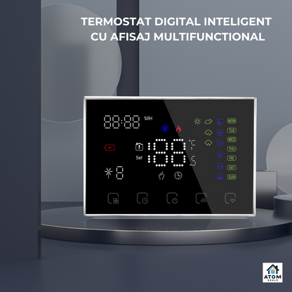 Termostat Smart WiFi compatibil centrale gaz, RF Wireless, touchscreen