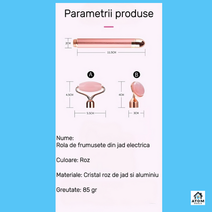 Set masaj electric 6 în 1 quartz, lifting facial, 6 capete, portabil