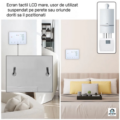 Termostat Smart WiFi compatibil centrale gaz, RF Wireless, touchscreen