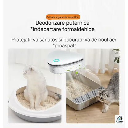Sterilizator portabil cu ozon ATOM DEALS®️, purificator de aer pentru frigider, dulap, masina, birou, eliminare mirosuri si bacterii, reincarcabil USB, fara baterii, tehnologie UV