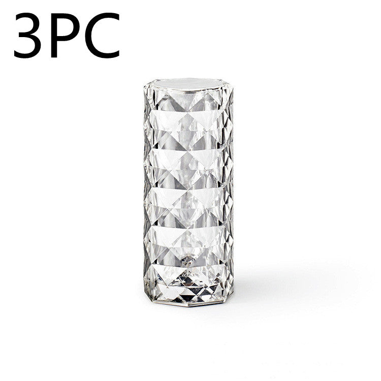 Nordic USB crystal lamp: Bedroom ambiance, touch dimming, rose projector.