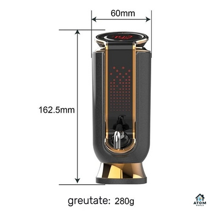 Aerator electric si decantor de vin ATOM DEALS®️, dispenser automat, dozare automata, display digital cu touch, baterie reincarcabila 900mAh, portabil, pentru vin ATOM Deals