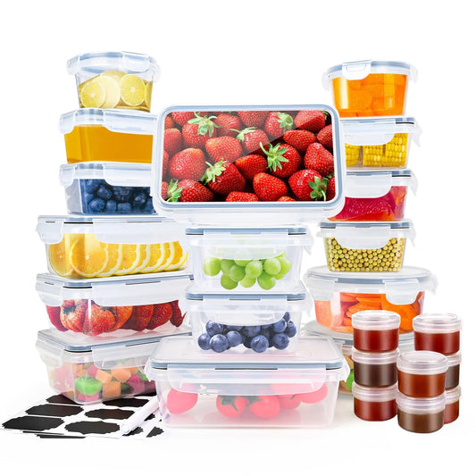 Food Storage Containers with Airtight Lids, 52 PCS Kitchen Storage Containers for Pantry Organizers and Storage, Bpa-Free Meal Prep Container with Labels & Marker