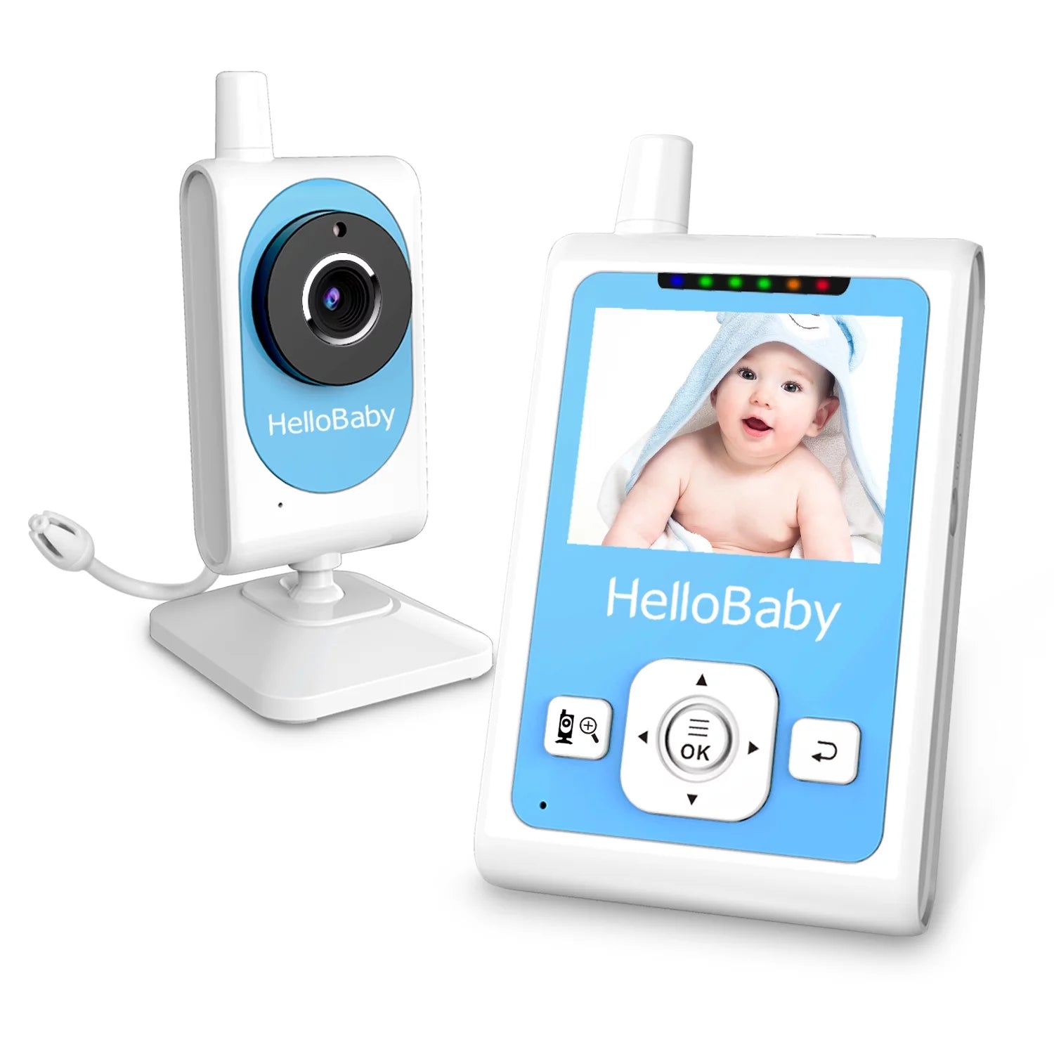 HB26 Video Baby Monitor: 2.4" Screen, Night Vision, Temperature Sensor