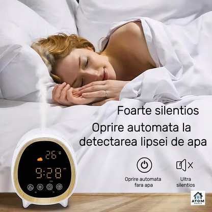 Umidificator Smart WiFi ATOM DEALS®️, aromaterapie, Alexa, Google, ceas, meteo, APP
