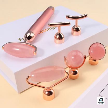 Set masaj electric 6 în 1 quartz, lifting facial, 6 capete, portabil
