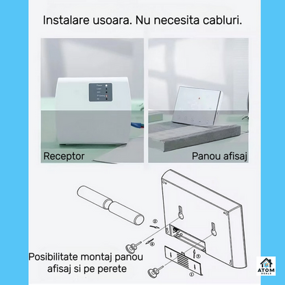 Termostat Smart WiFi compatibil centrale gaz, RF Wireless, touchscreen