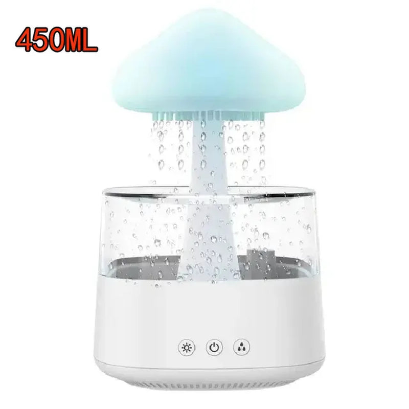 Cloud and Raindrop Humidifier Colorful Mushroom Rain Forest Aromatherapy Machine Household Rain Cloud Landscape LED Table Lamp