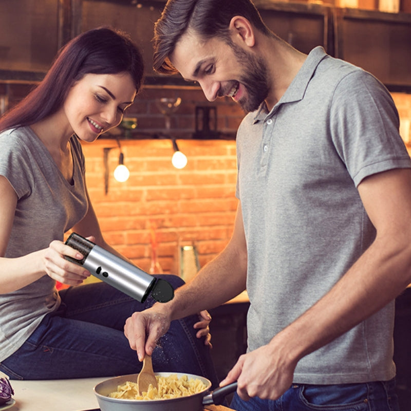 Rechargeable electric grinder set for salt, pepper, and more seasoning