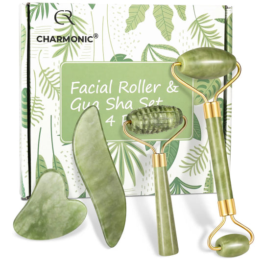 Jade Roller & Gua Sha Set: Skincare Beauty Tools, Anti-Aging Solution