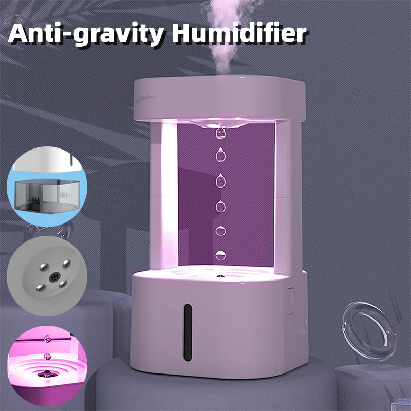 Anti-gravity water drop humidifier for quiet home & office comfort.