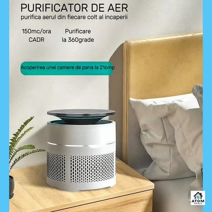 Purificator aer portabil, filtru HEPA, UV, CADR 150, acoperire 20 mp