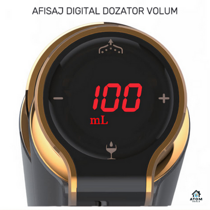 Aerator electric si decantor de vin ATOM DEALS®️, dispenser automat, dozare automata, display digital cu touch, baterie reincarcabila 900mAh, portabil, pentru vin ATOM Deals