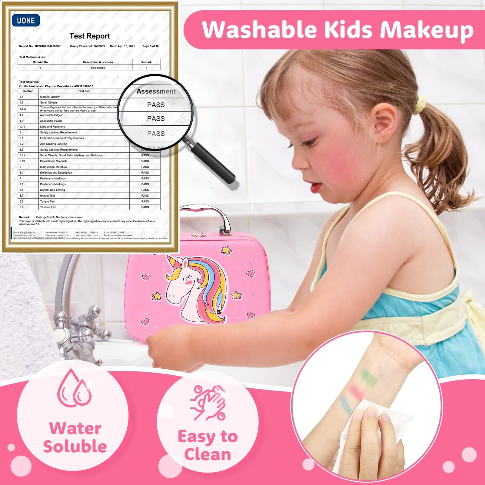 Washable Kids Makeup Kit for Girls Toys with Cute Makeup Bag, Toy for Girls Age 3 4 5 6 7 8 9 10 Year Old (25PCS)