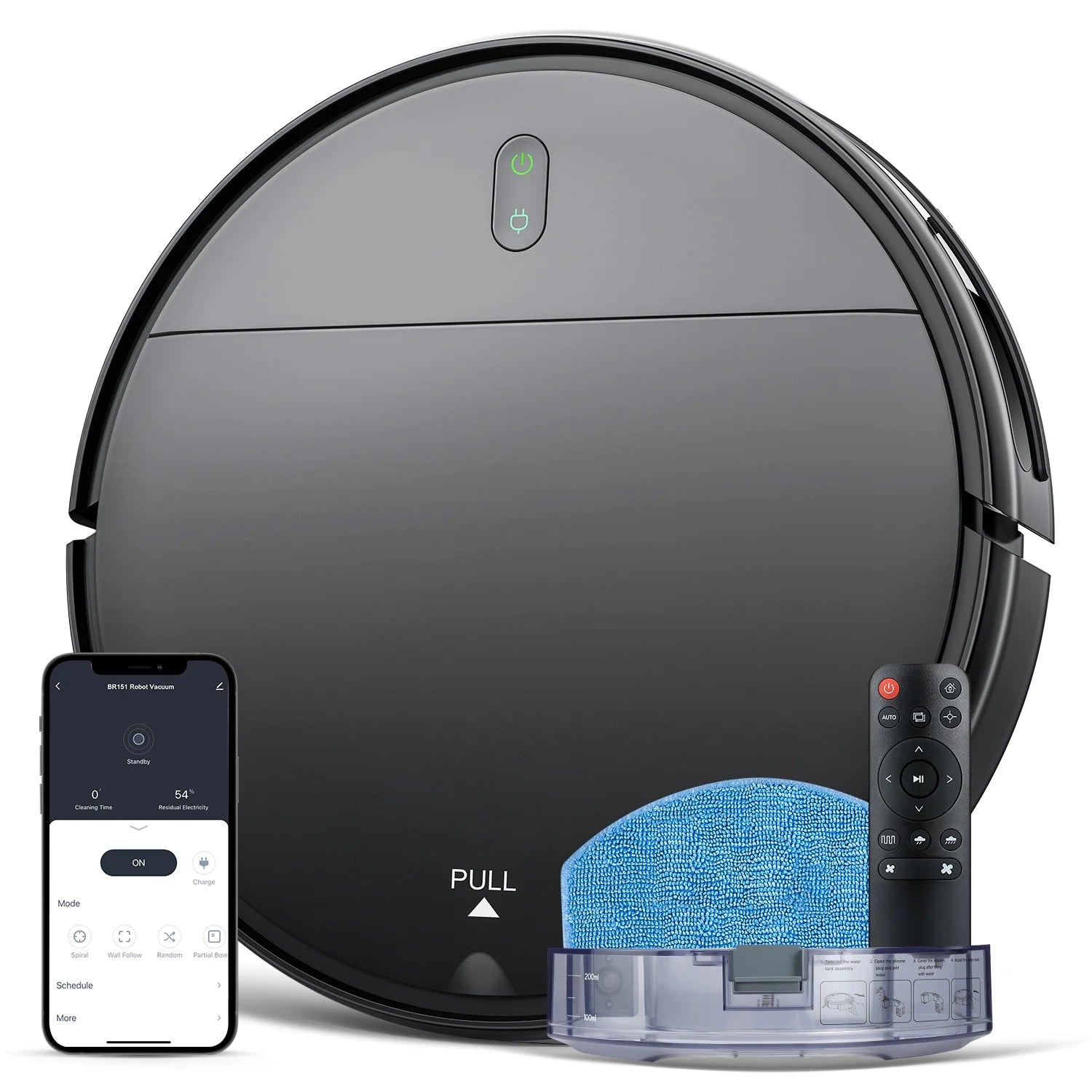 Robot Vacuum Cleaner, 2 in 1 Robot Vacuum and Mop Combo, with WIFI Connection for Pet Hair, Hard Floor