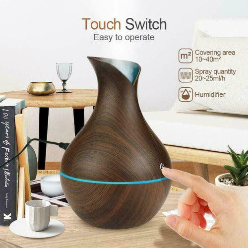 Compact ultrasonic oil diffuser: Air purifier, aromatherapy, LED ambiance.