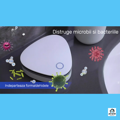 Sterilizator portabil cu ozon ATOM DEALS®️, purificator de aer pentru frigider, dulap, masina, birou, eliminare mirosuri si bacterii, reincarcabil USB, fara baterii, tehnologie UV