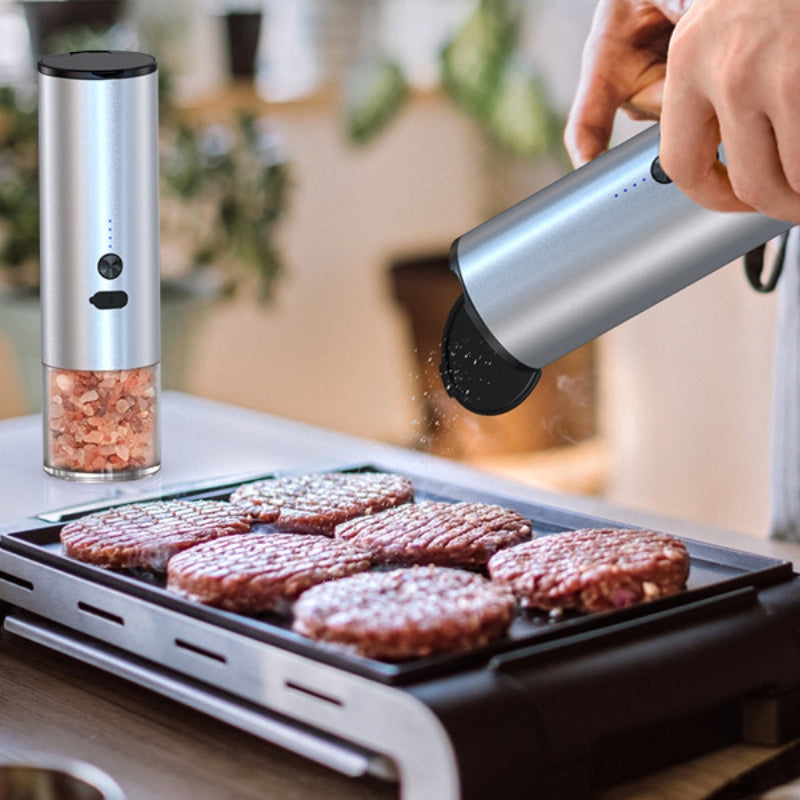 Rechargeable electric grinder set for salt, pepper, and more seasoning