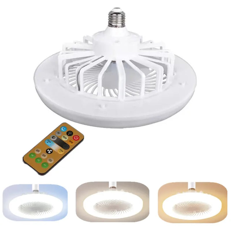 30W Ceiling Fan with Lighting Lamp E27 Converter Base with Remote Control for Bedroom Living Home Silent AC 85-265V