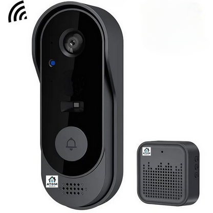 Sonerie video smart ATOM DEALS, 1080P, WiFi, Tuya, IP65, noapte