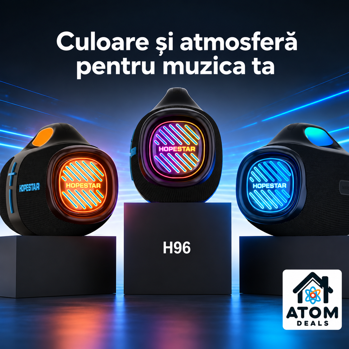 HOPESTAR H96 cu iluminare RGB pe laterale și în zona mânerului